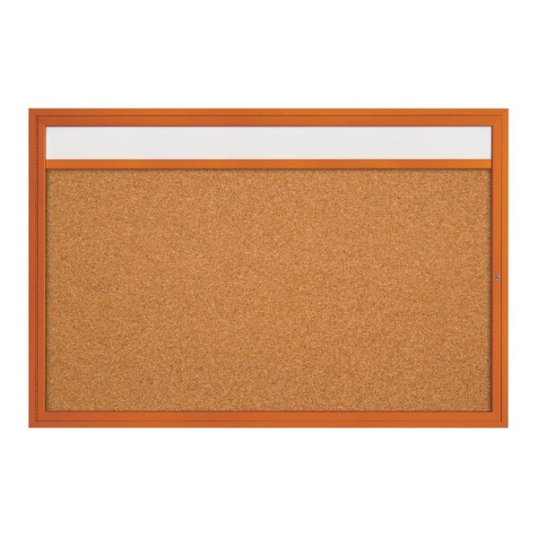 Hinge-less Radius Corkboard, 36"x36", Satin Alum Frame/Pearl